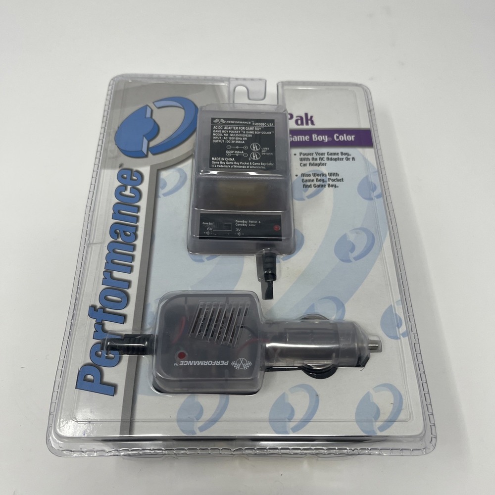 AC POWER ADAPTER NINTENDO GAMEBOY ORIGINAL POCKET OR COLOR + 12V CAR ADAPTER NEW